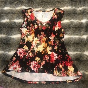 Floral Peplum Tank